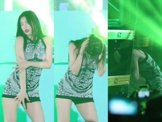 韩国女星Joy表演中断捂耳惊恐冲下台 解释被爆竹声音吓到